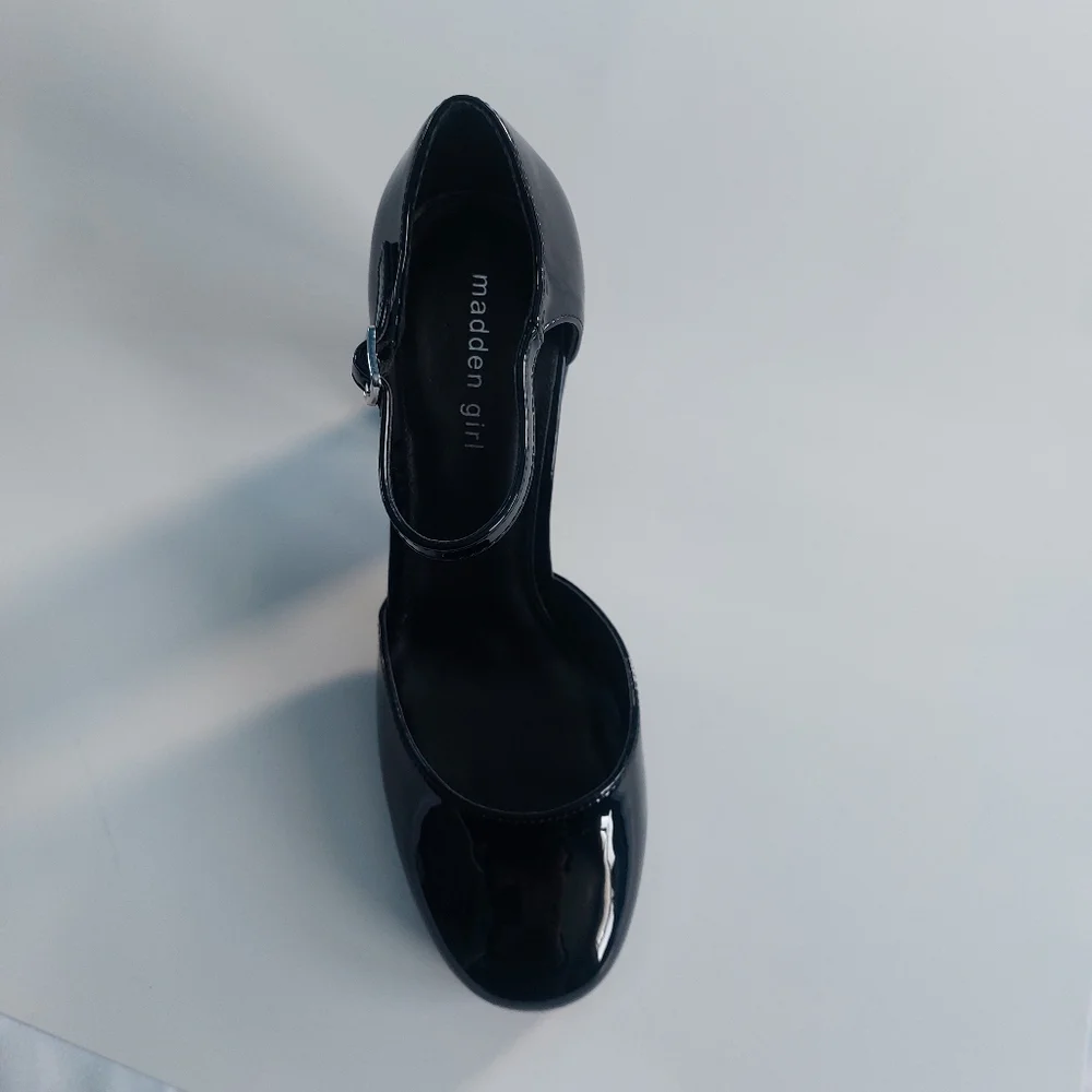 Madden girl‎ unaa black patent leather platform heels size 10M
